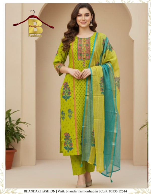 Ladies Special Silk Green Suit