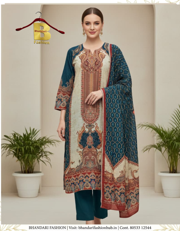 Ladies Special Cotton Suit With Traditional Print