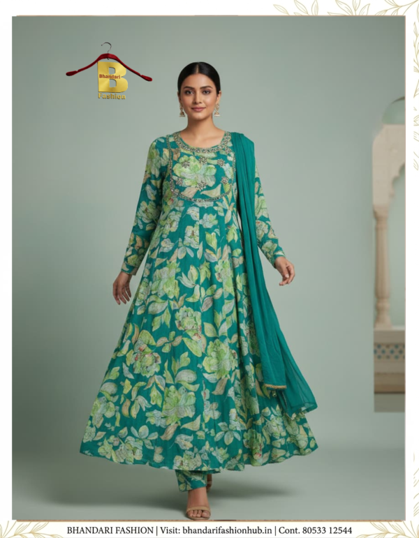 Ladies Premium Georgette Fabric Dress With Floral Pattern